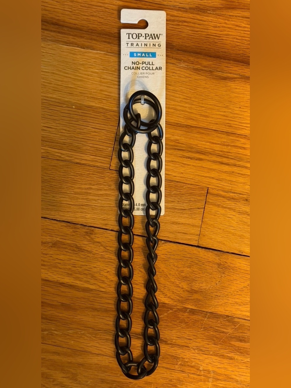 Top Paw No-Pull Chain Collar - Black NWT
